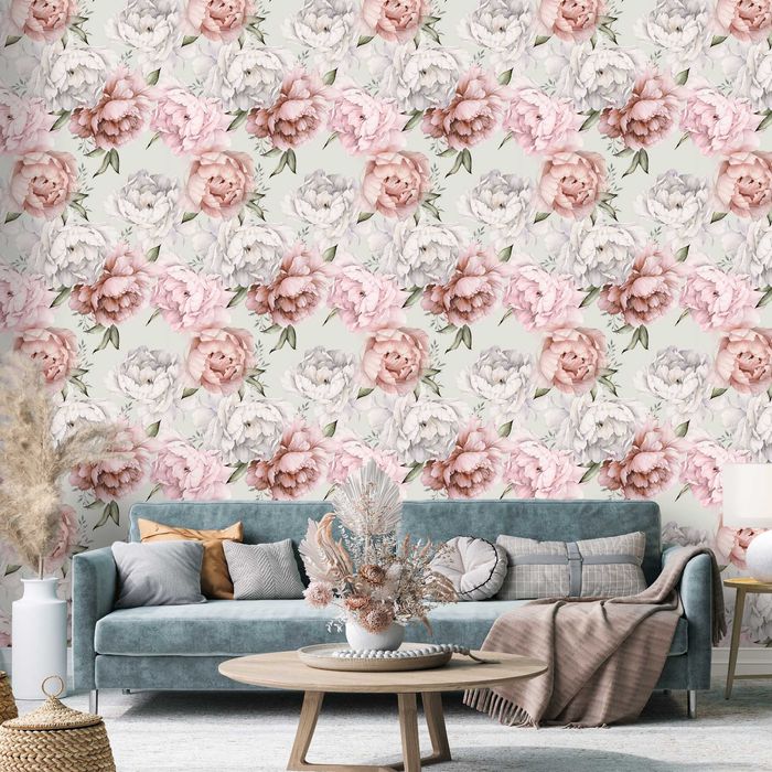 KUP 3 ZAPŁAĆ MNIEJ Tapeta kwiaty Natura Pastele Białe Róż 3D Na Ścianę