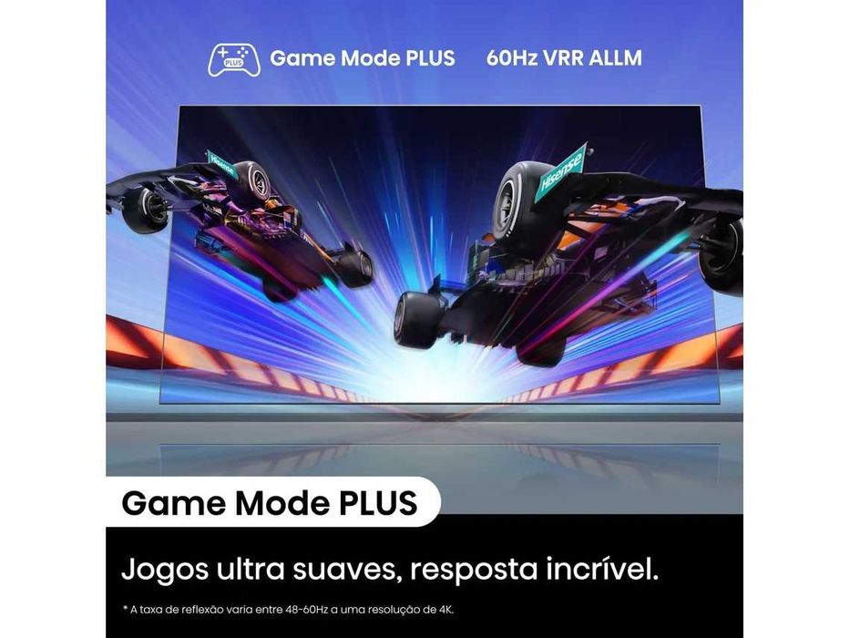 TV HISENSE 43", Smart TV, modelo 43A6N, 4K Ultra HD. Altifalantes Redução de ruídos. Guia de voz. Controle remoto. Com caixa original para transporte.