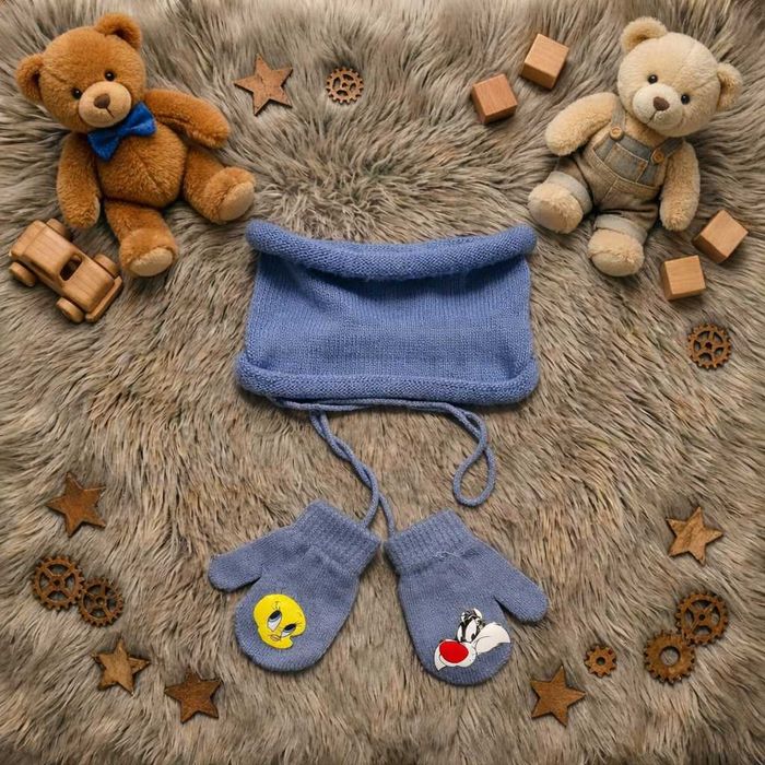 Rękawiczki + komin zestaw niemowlęcy stan idealny {28}