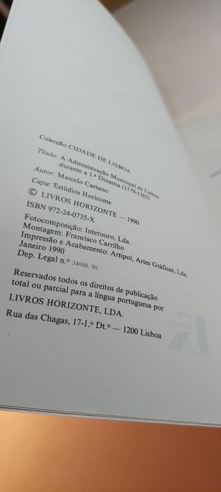 A Administração Municipal de Lisboa durante a 1ª Dinastia (1990)