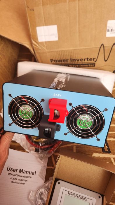 Інвертор Flamezum 2000W/4000W Чиста Синусоїда 12V в 220V для котла, холодильника