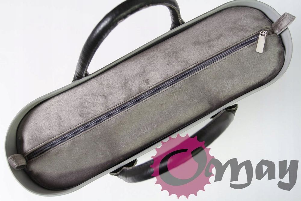 Szary Welur organizer do OBAG STANDARD Velvet 2 kieszenie wkład OMAY