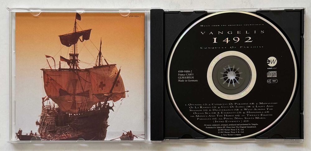 CD_ Vangelis, 1492 - Conquest Of Paradise. Original Motion Picture Soundtrack.