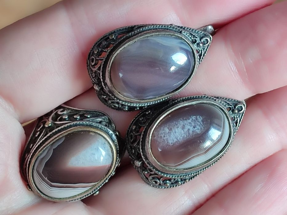 Кольцо и серьги с натуральным камнем