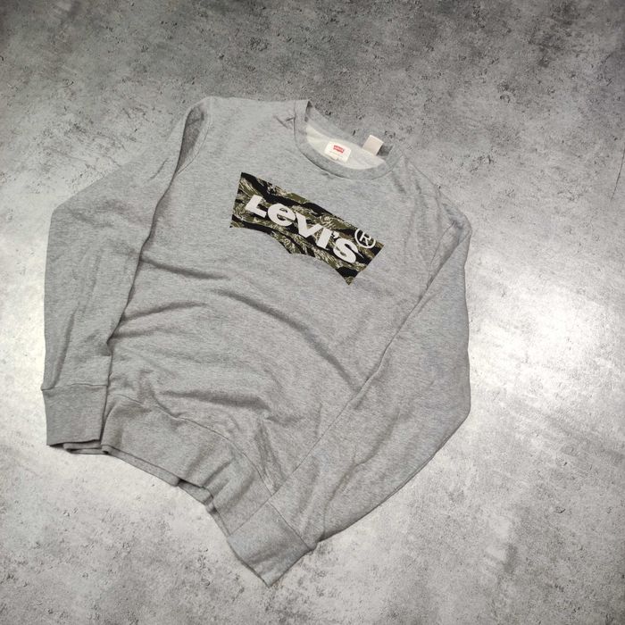 MĘSKA Bluza Bawełna Elegancka Moro Camo Levis PREMIUM Szara bez Kaptur