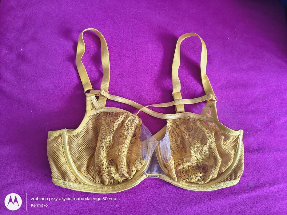 Musztardowy biustonosz KINGA 80 D