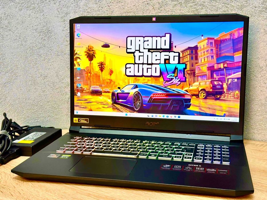 Ноутбук Acer Nitro 5 17.3" 144Hz/AMD Ryzen 7-5800H/16Gb RAM/512 SSD/RTX 3060 6Гб/Ідеал! AN517-41 Ігровий/RGB ПІДСВІТКА/Гарантія 3міс/Нітро/hp legion
