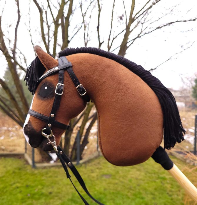 Konik Hobby Horse A4 ręcznie szyty z minky, zestaw z ogłowiem #44