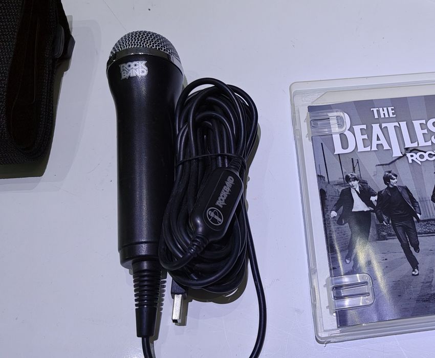 PS3 Guitarra Beatles Hofner + Dongle Original + microfone + jogos