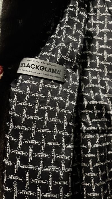 LUX  Франція  Шуба норкова ZILLI  BLACK glama р.50-54 довжина 125 см
