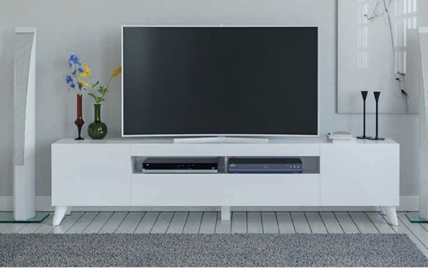 Тумба під ТВ. Білий глянець. На ніжках