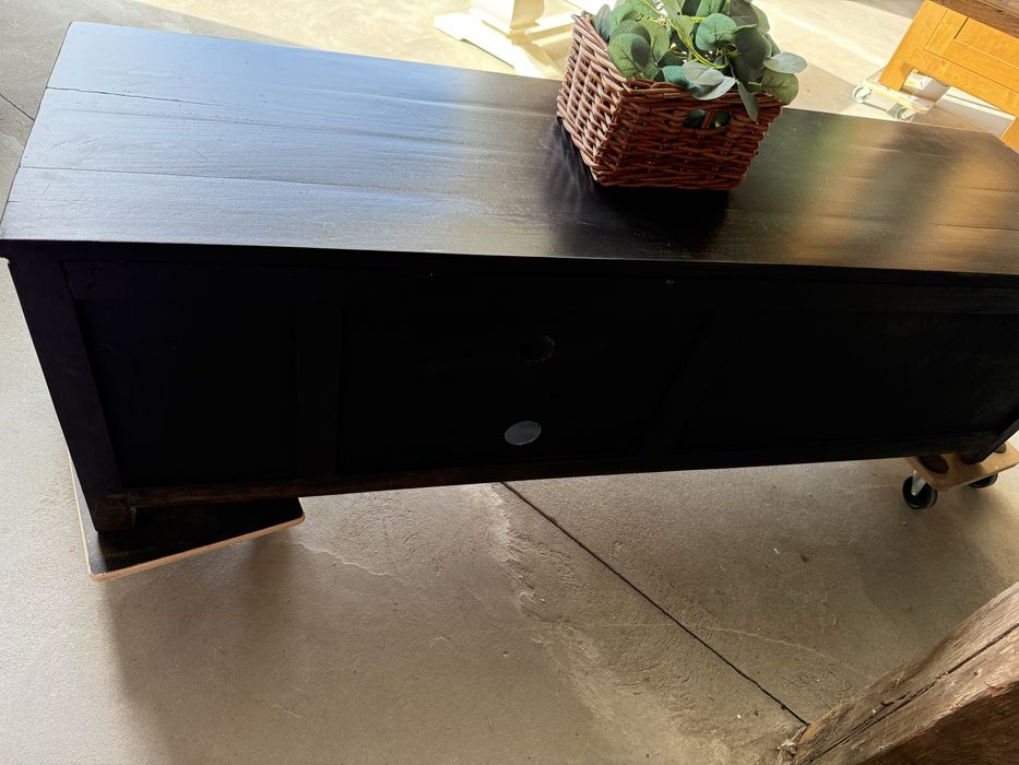 Komoda rtv szafka czarna loft nowoczesna szuflady prosta DREWNIANA