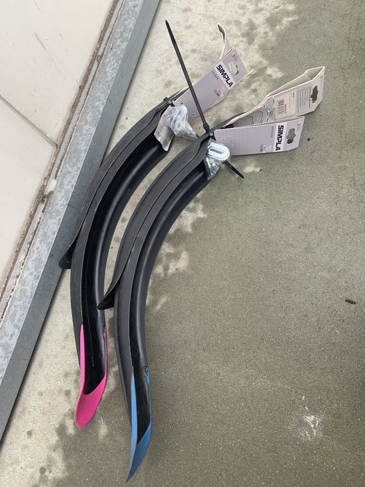 Błotniki rowerowe 20” rower dziecięcy plastikowe czarne zestaw komplet