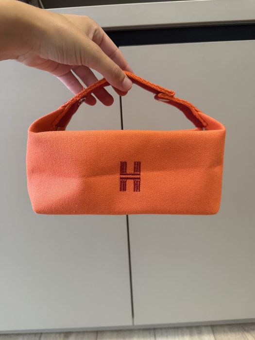 Pomaranczowa kosmetyczka torebka Hermes nowosc