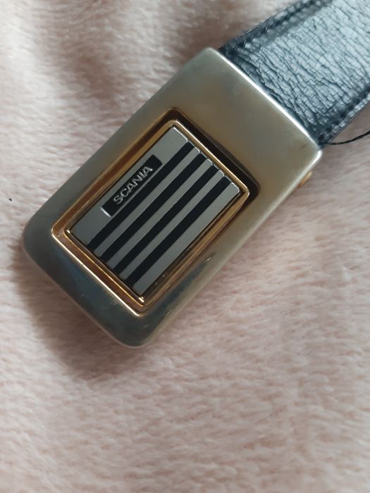 Pasek scania stary vintage dziadek kolekcja czarny brąz boho SCANIA