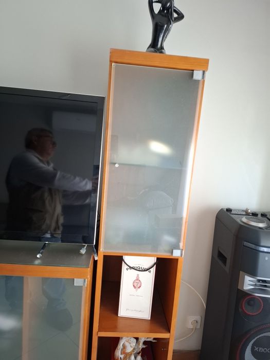 Móvel de sala com 2 torres laterais.