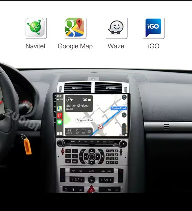 Rádio Android para PEUGEOT 407 GPS WiFi Bluetooth USB Carplay Auto etc