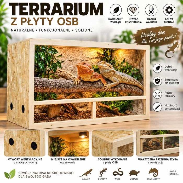 Terrarium z płyty OSB 150x80x80 cm dla gadów