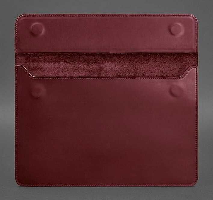 Бордовый кожаный чехол для MacBook Air 13'' (с 2018) Pro 13''(с 2016 )