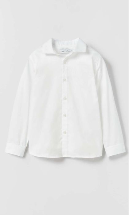 Рубашка ZARA из рельефной ткани,белая