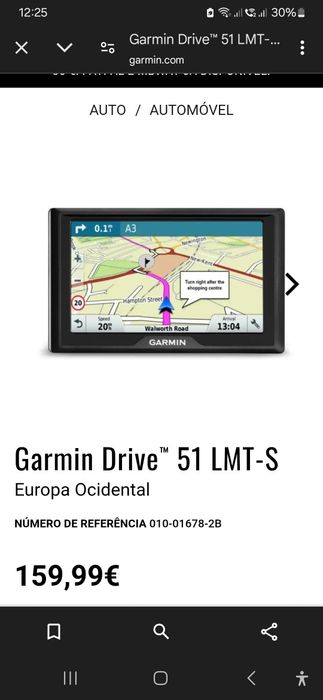 GPS Garmin Drive 51 LMT-S Mapas actualizáveis vitalícios