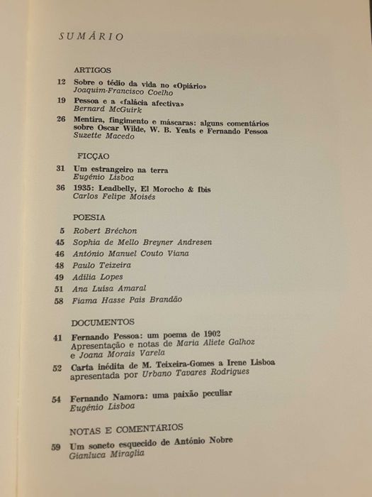 Colóquio Letras (J. Gomes Ferreira-Camoes-Torga-Pessoa)