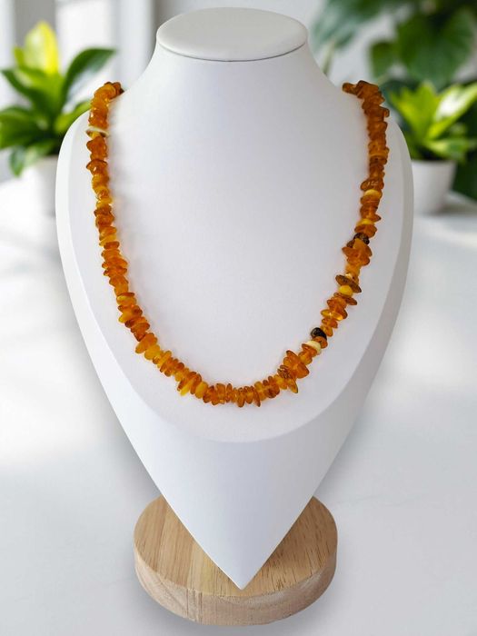 Korale z bursztynu, BURSZTYN bałtycki sieczka polerowana #1053