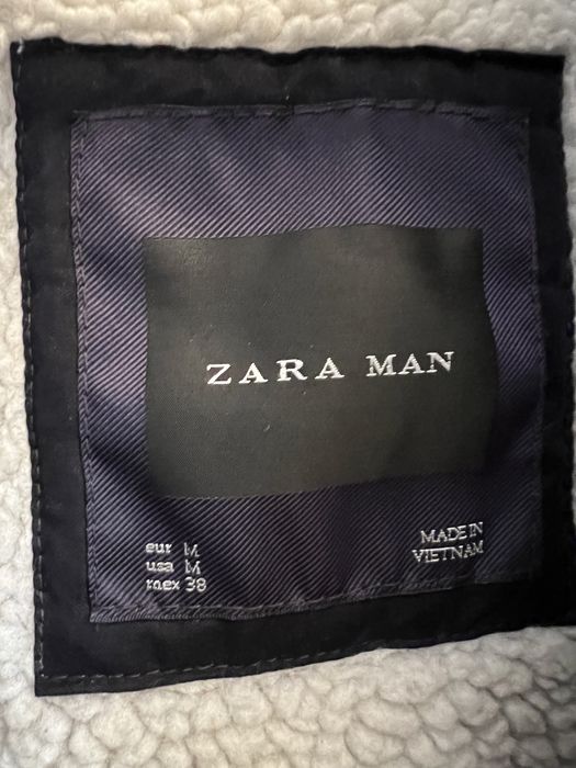 Granatowa męska parka jesienno zimowa ZARA rozmiar M