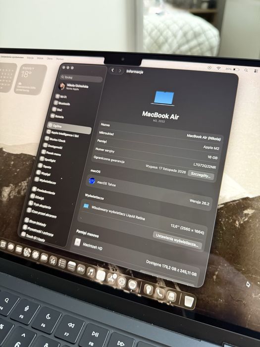 MacBook Air M2 | 100% kondycja baterii