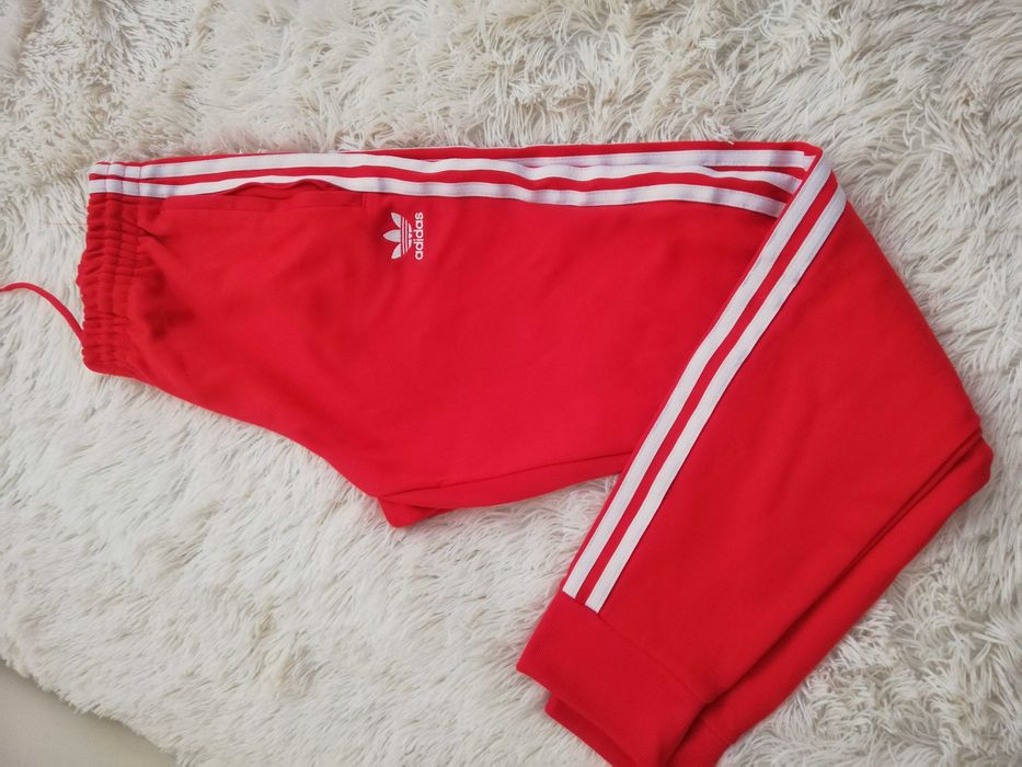 spodnie dresowe ADIDAS s 36 czerwone jak nowe