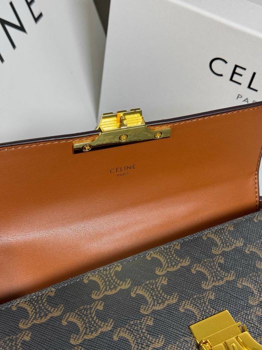 !PREMIUM! Celine Triomphe Canvas Bag Leather елегантна сумочка