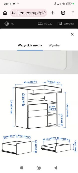 Przewijak ikea i łozeczko