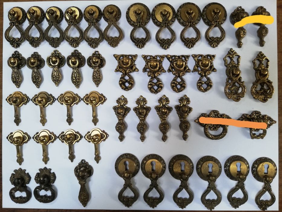 Ferragens puxadores antigos em latão