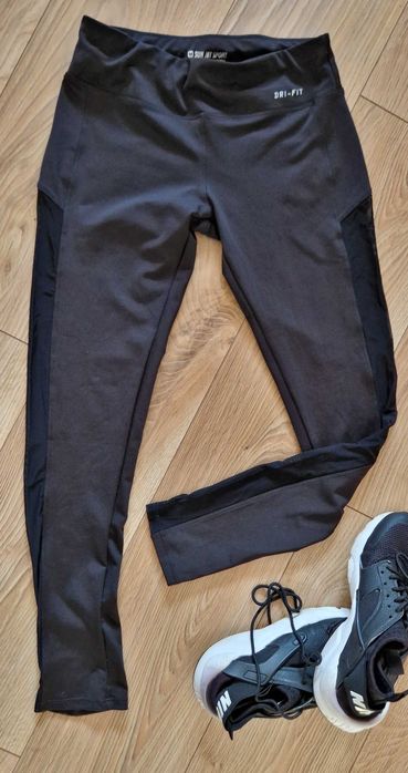 Damskie Legginsy Sportowe  DRI-FIT Mesh r. S Czarne