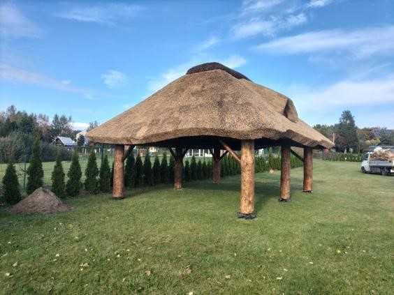 Altana ogrodowa, kryta strzechą. Dostawa i montaż cały kraj. Promocja.