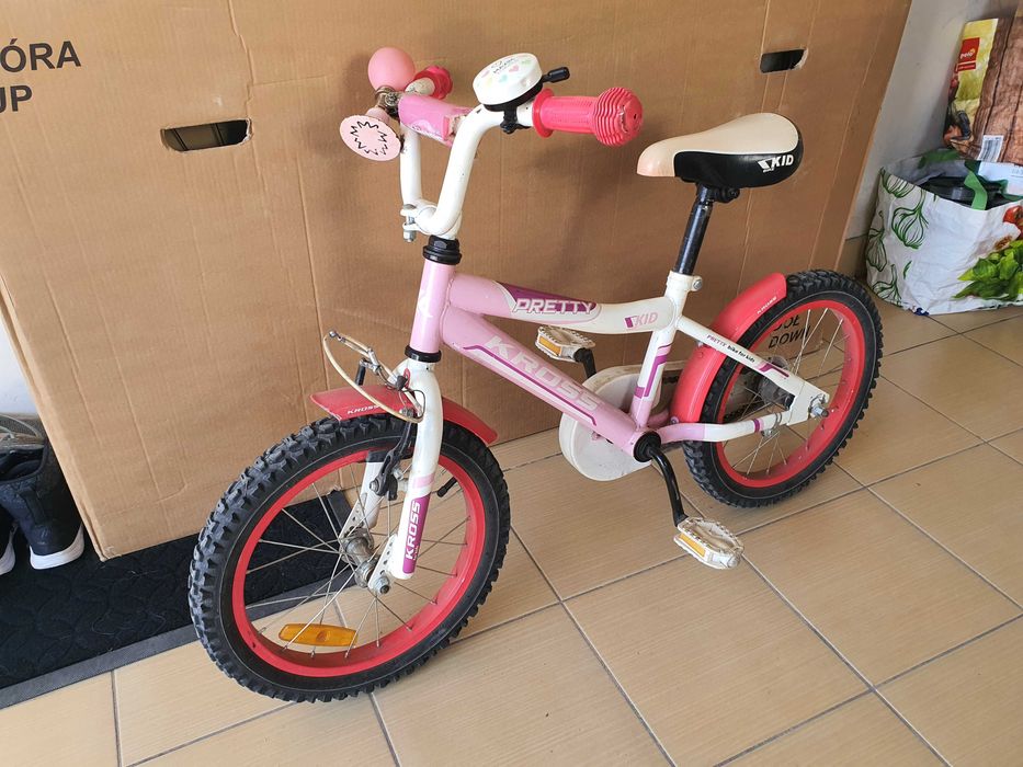 Rower Rowerek Kross koła 16" rózowy dla dziewczynki.