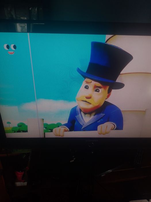 Телевізор Samsung з полосою на екрані і жовтуватим зображенням