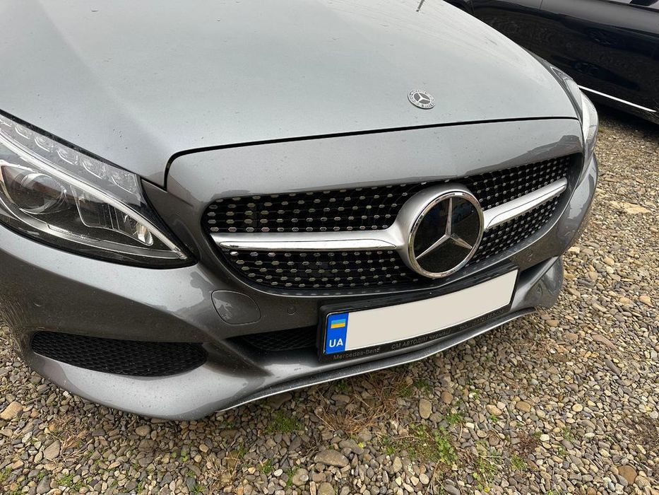 Mercedes C-сlass W205 Решітка Diamond Silver 2018+, без камери
