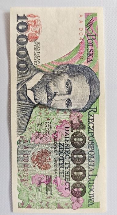 10000 złotych seria AA stan -UNC 1988 rzadki banknot OKAZJA CENA