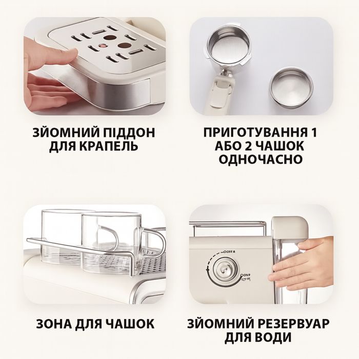 Кавоварка ріжкова Zepline ZP-6802, 3000 Вт, 20 бар, сенсорна панель!!!