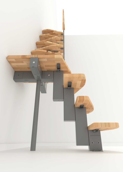 Solidne Mini Schody modułowe Quadro/ Szare/zabiegowe