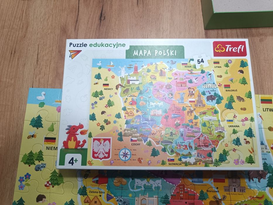 Puzzle edukacyjne Mapa Polski Trefl, wiek 4+, 54 części
