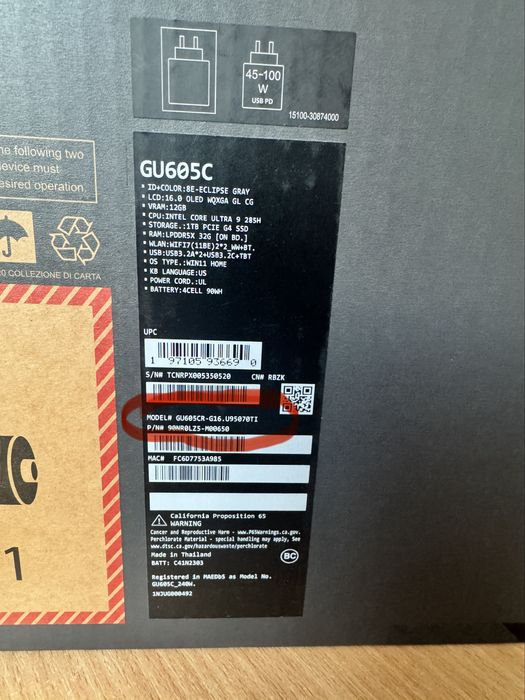 Ігровий ноутбук ASUS (GAMING NOTEBOOK) модель GU605CR