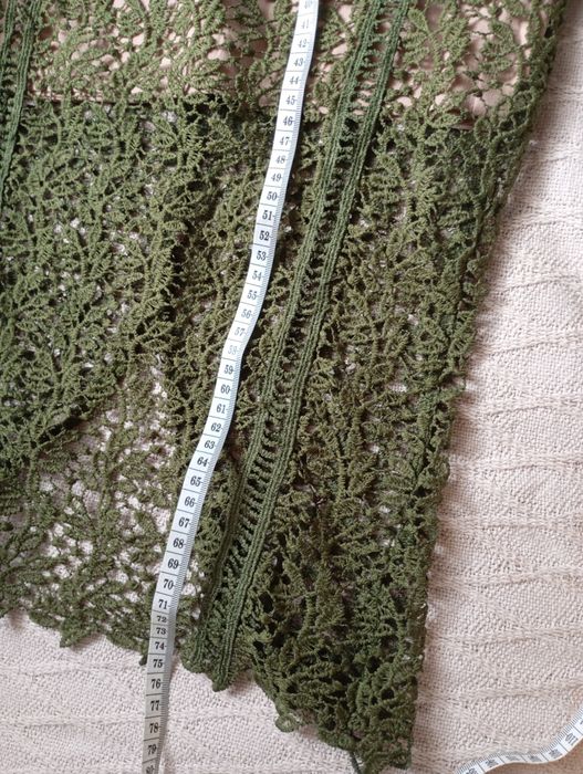 NEW LOOK Premium XXS-XS ażurowa NOWA koronkowa spódnica midi khaki