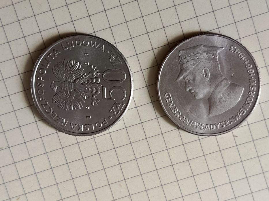 Sikorski 1981 50 zł zestaw moneta gen prl