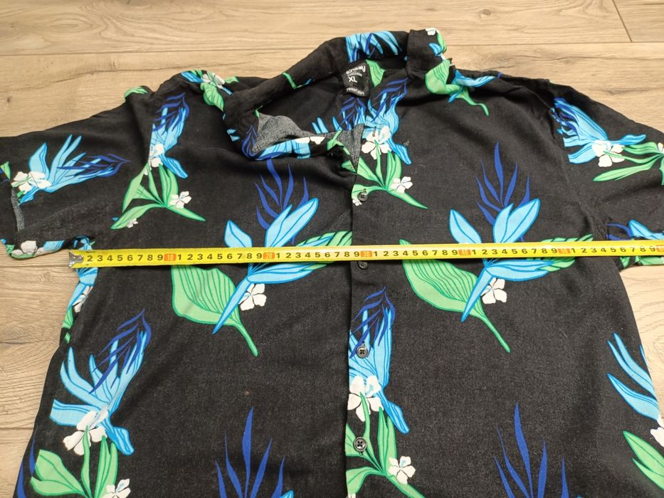 Męska koszula w motywem roślin r XL