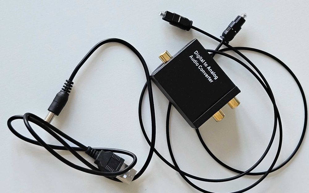 NOVO Conversor de áudio digital para analógico coaxial/ótico para 2rca