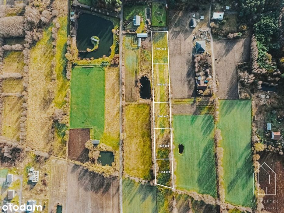 5 Działek z warunkami zabudowy od 1051m2 do 1800m2