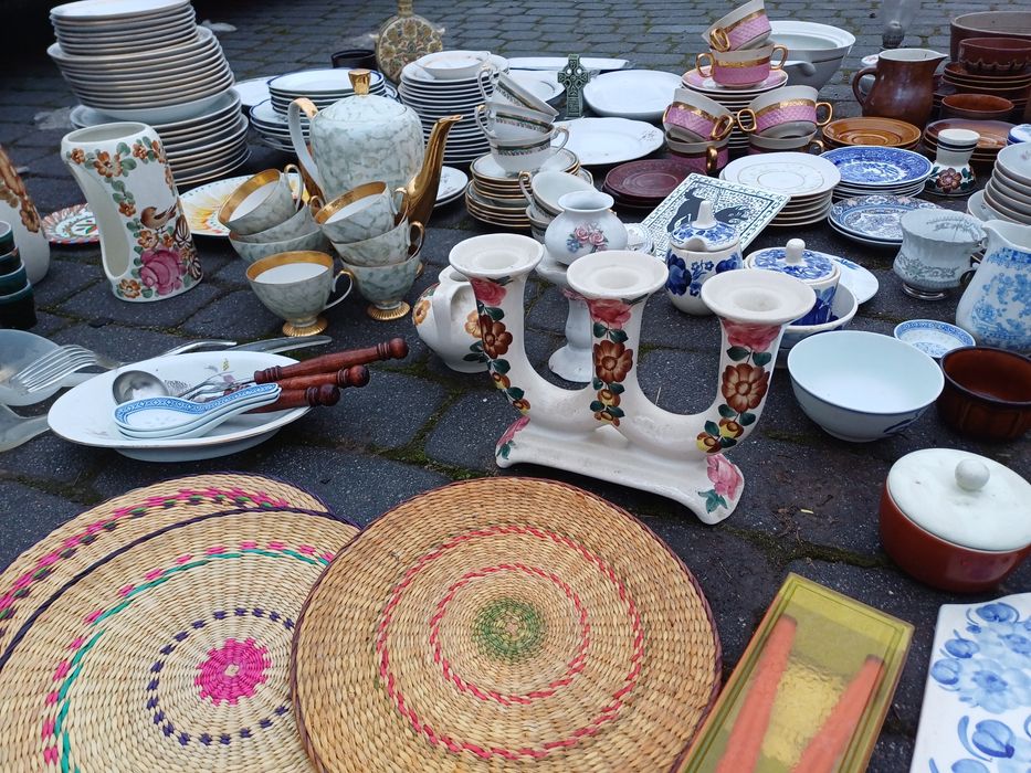 Talerze wazony ceramika porcelana zastawa porcelit PRL filiżanki dzban