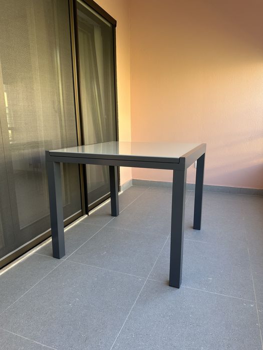 Mesa de alumínio NATERIAL LYRA ANTRACITE 90/160X90CM